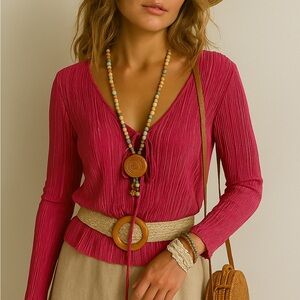 Chic Fuchsia Long Sleeve Top